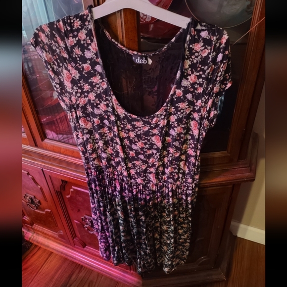 Deb Dresses & Skirts - Deb Black and Pink Floral Dress